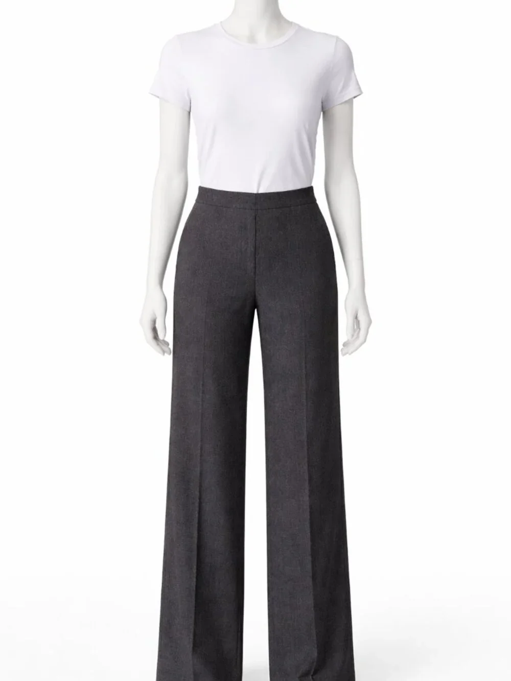 Armani Collezioni Antinea Dark Gray Virgin Wool Flare Trousers Size 6
